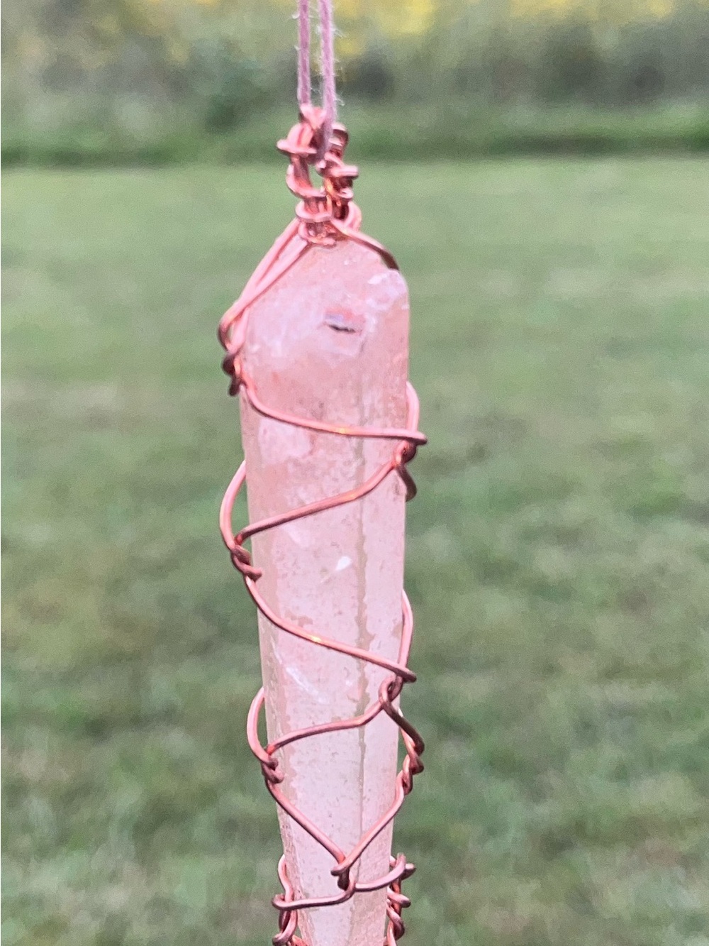 Handmade Quartz Crystal Pendant Necklace by